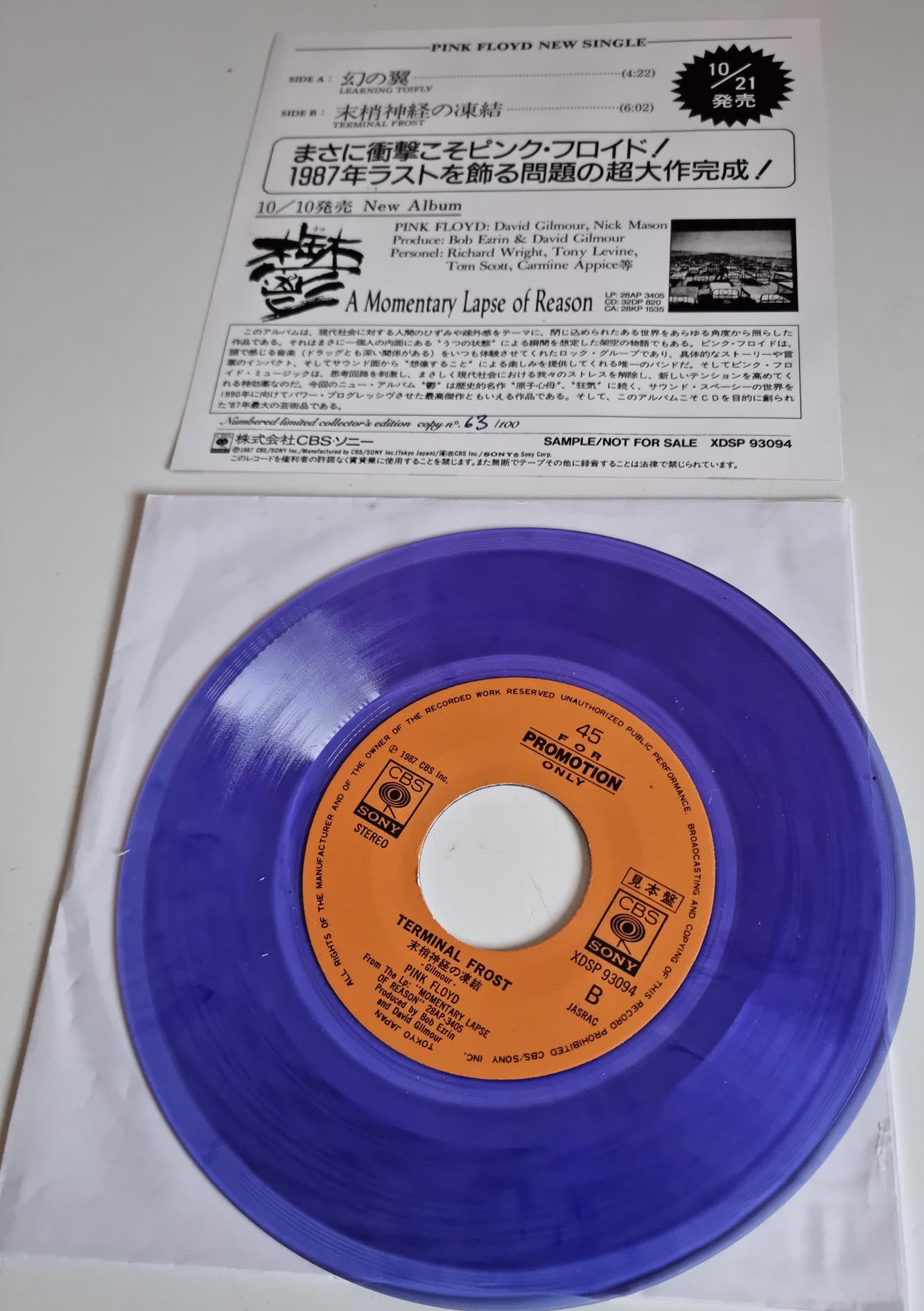 Pink Floyd – Learning To Fly (Japanese 7″ Single/Coloured Vinyl) - Rock  Vinyl Revival